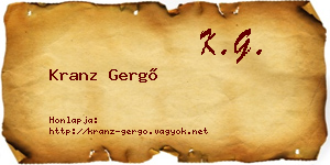 Kranz Gergő névjegykártya
